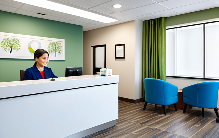 피부관리사의 정기 교육 세미나 참석 이유 - Modern Dermatology Clinic Reception**

"A brightly lit, modern dermatology clinic reception area. A ...