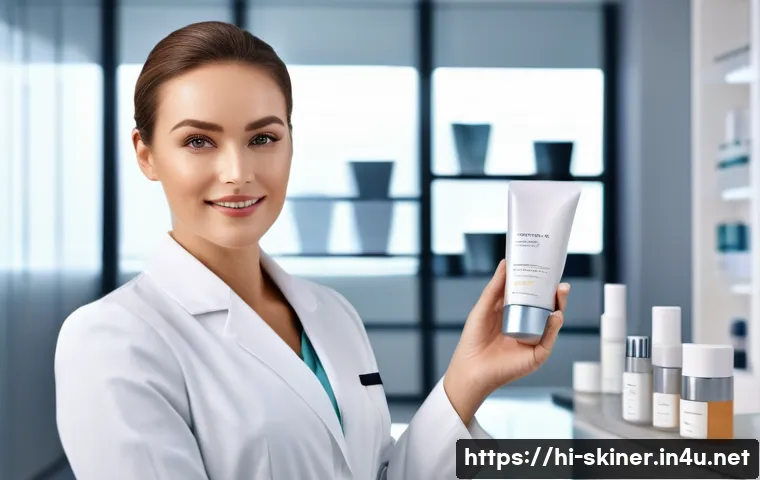 피부관리사의 성공적인 연봉 협상 전략 - A professional skincare specialist confidently presenting their expertise in a modern clinic setting...